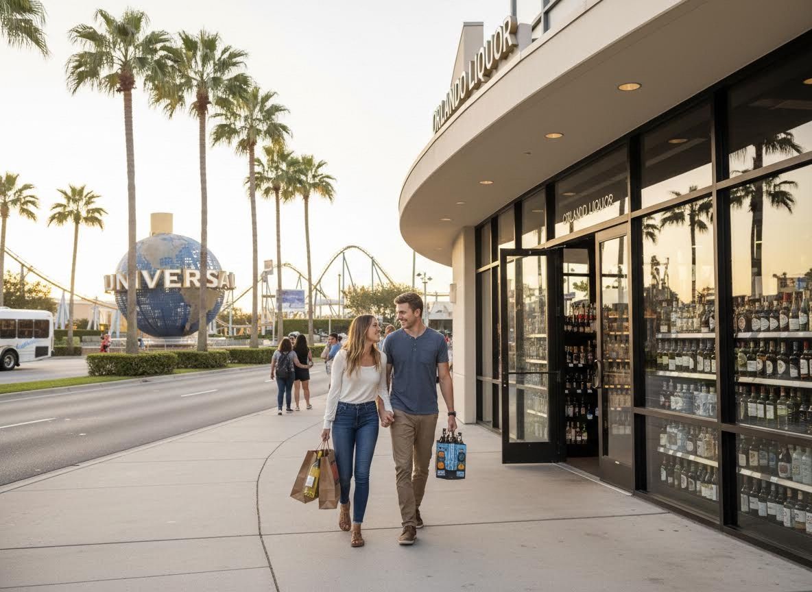 Couple shopping and strolling near Universal Studios