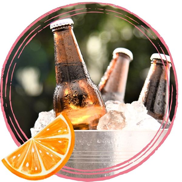 beer bottles in a ice bucket