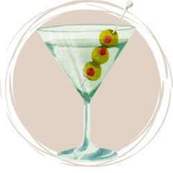 martini glass graphic