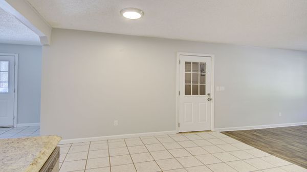Breakfast area and door to garage