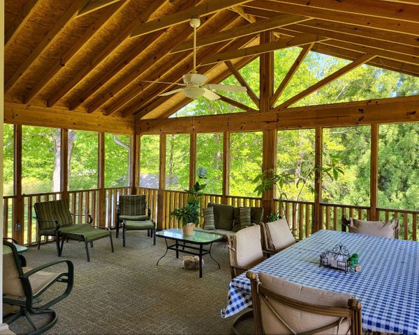 Large covered and screened porch