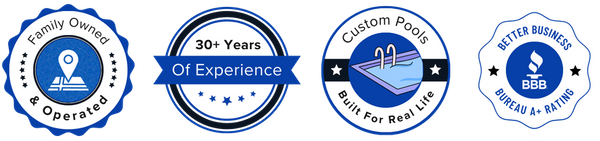 family owned & operated, 30+ years of experience, custom pools built for real life, better business bureau a+ rating