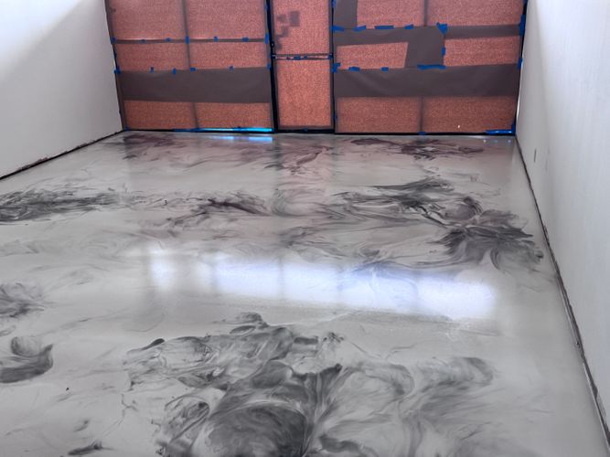 smoke effect metallic epoxy floor fairborn ohio