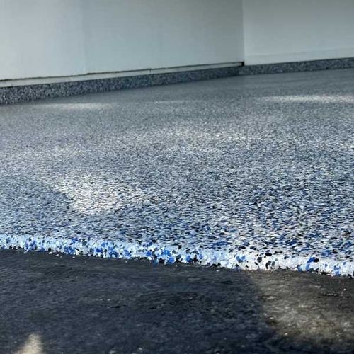 Vandalia Orbit Epoxy Flake Garage Floor | Revolutionary Floor Coatings