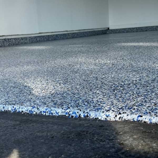Vandalia Orbit Epoxy Flake Garage Floor | Revolutionary Floor Coatings