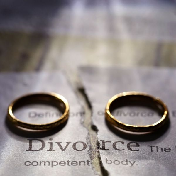 two rings and divorce papers