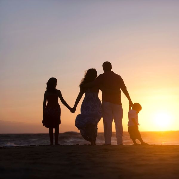 family at sunset
