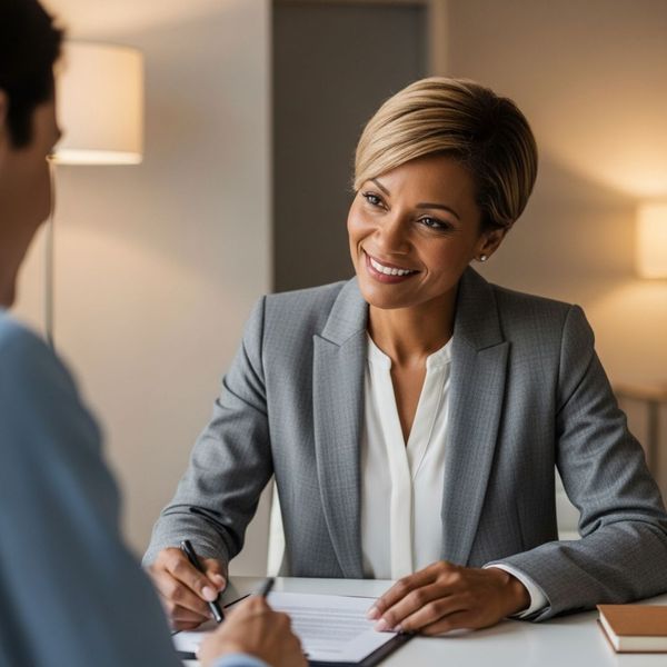 compassionate family lawyer offering experienced guidance to a client during a consultation