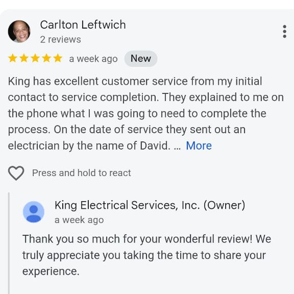 Five Star Electrician Review Winston Salem NC