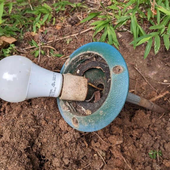 Broken Outdoor Lighting Fixture Socket Damage