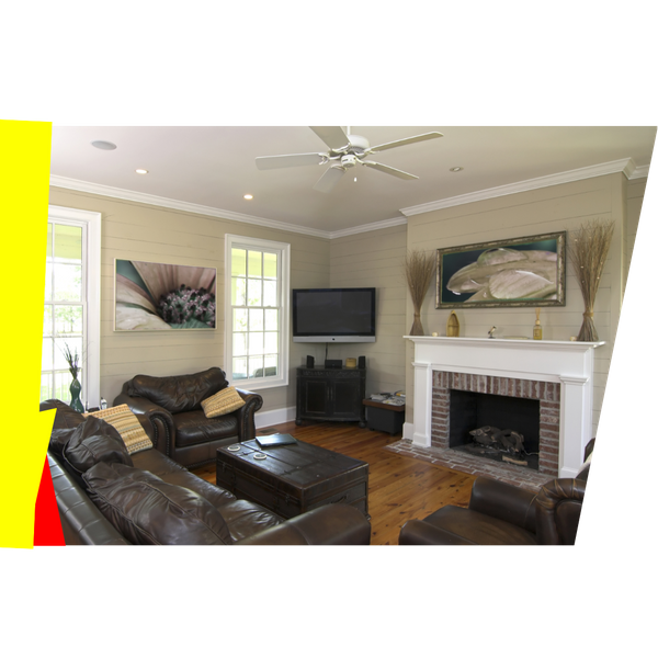 living room with tv