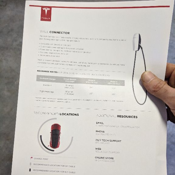 Tesla EV Charger Specifications