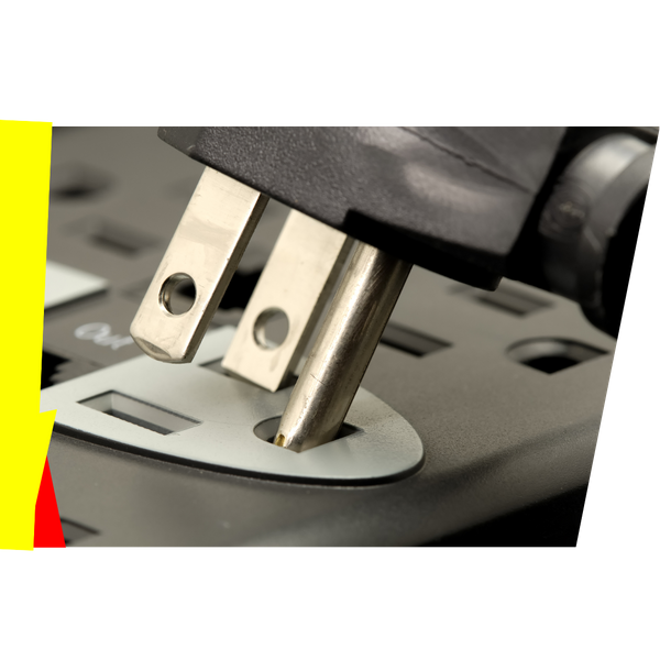 plug going into surge protector