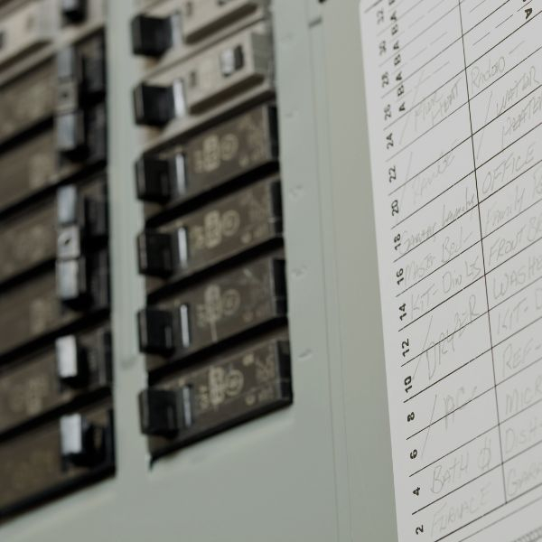 Circuit breaker on an electrical panel