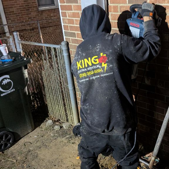 Installing Ground Rod During Emergency Electrical Repair