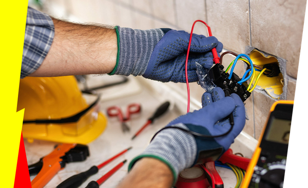 image of an electrician working