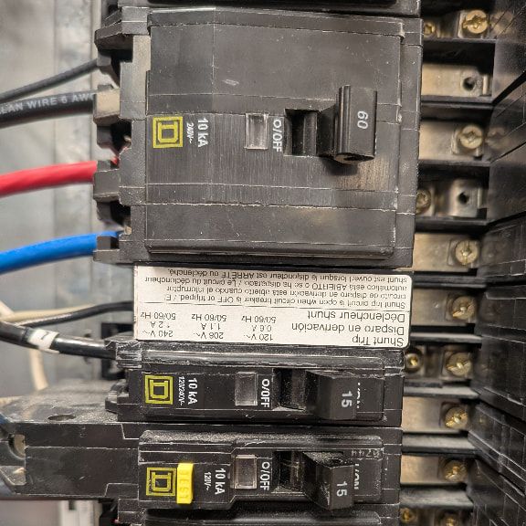 Three-Phase Electrical Panel Close-Up