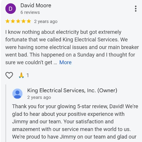 Sunday Emergency Electrician Customer Review