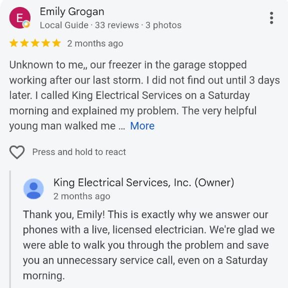 Five Star Electrician Review Triad North Carolina