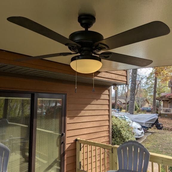 Outdoor Ceiling Fan Installation on Screened Porch