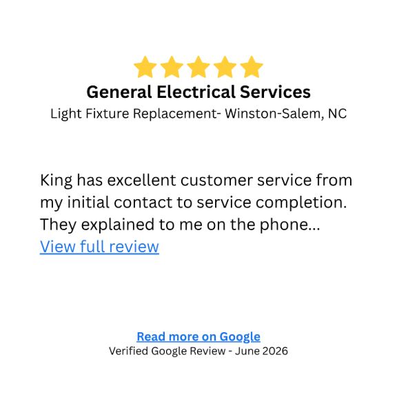 Five Star Electrician Review Winston Salem NC