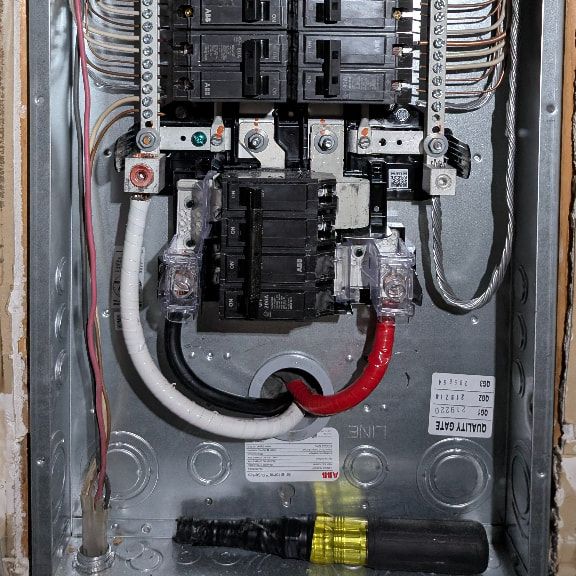 New electrical panel installation in progress