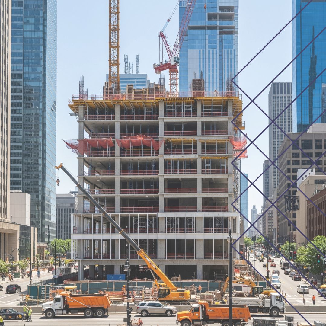 Outside view of building under construction