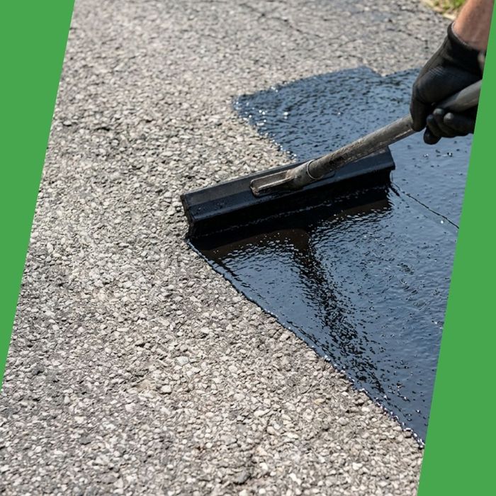 Heavy construction roller compacting fresh hot asphalt.