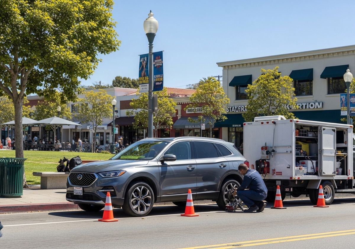 Car Tire Repair on a Sunny Day