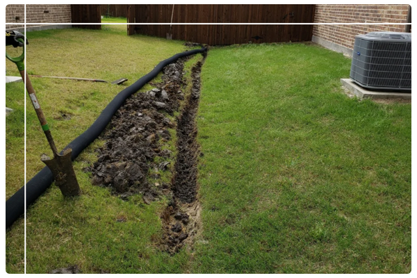 Laying drainage pipe
