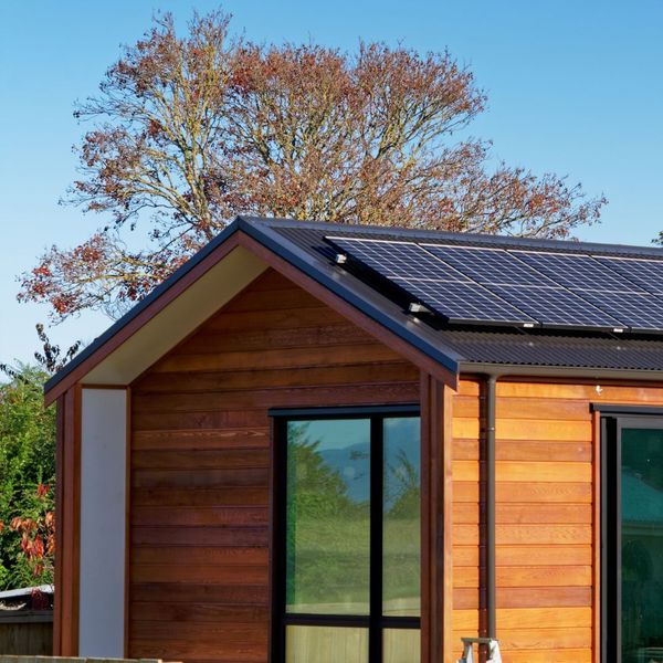 a tiny home with solar panels