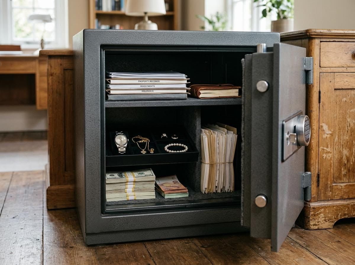 a safe with valuables in it