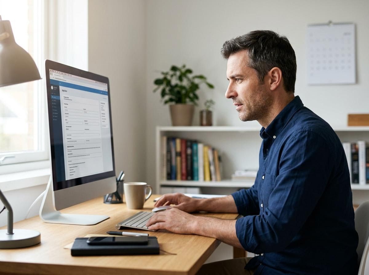 a man looking at a computer