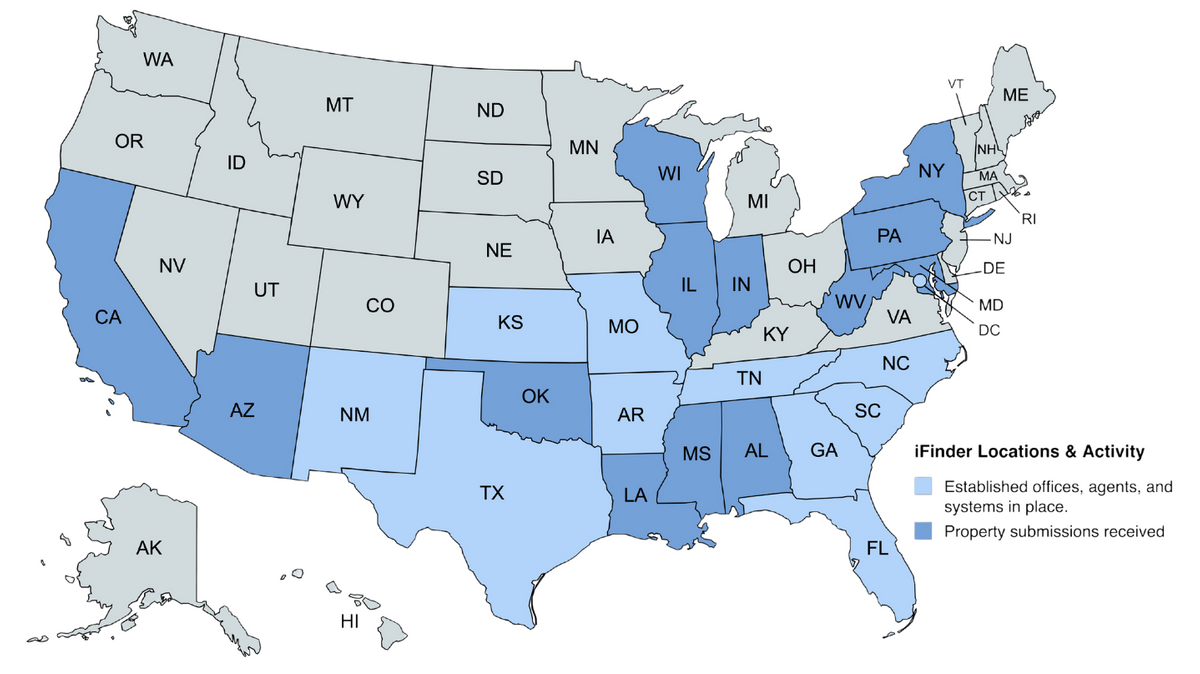 23 States iFinder Map.png