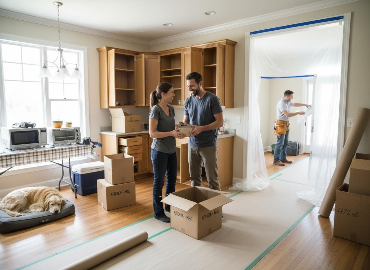 Couple Unpacking Kitchen in New Home