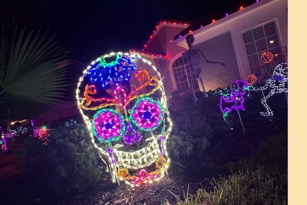 Halloween light displays. Halloween light displays.