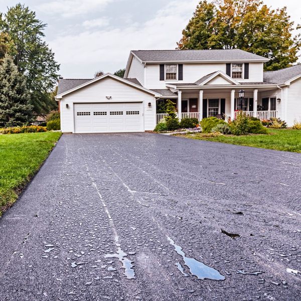 An asphalt driveway