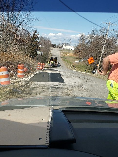 New asphalt on a road
