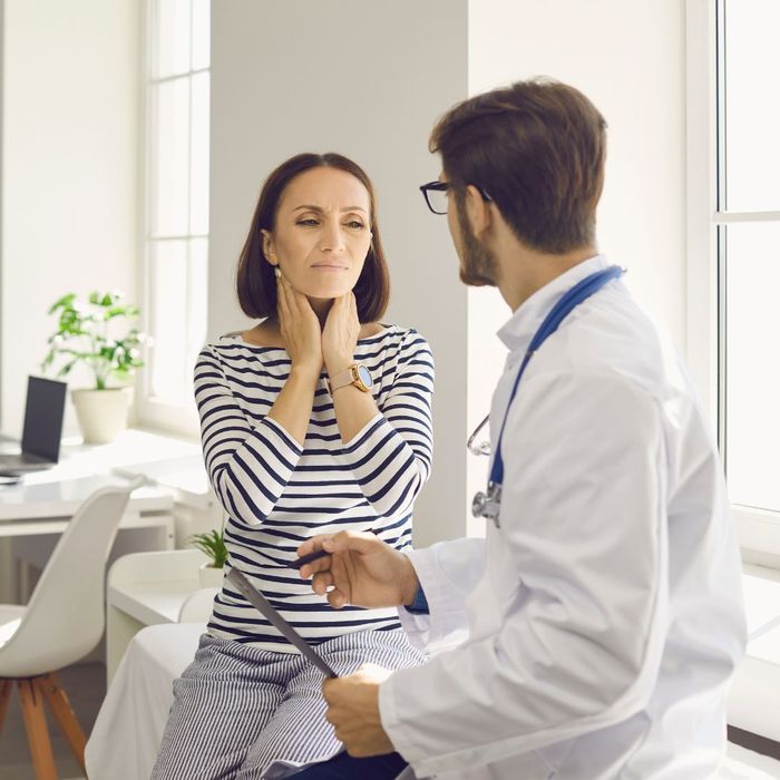 Patient talking with a doctor