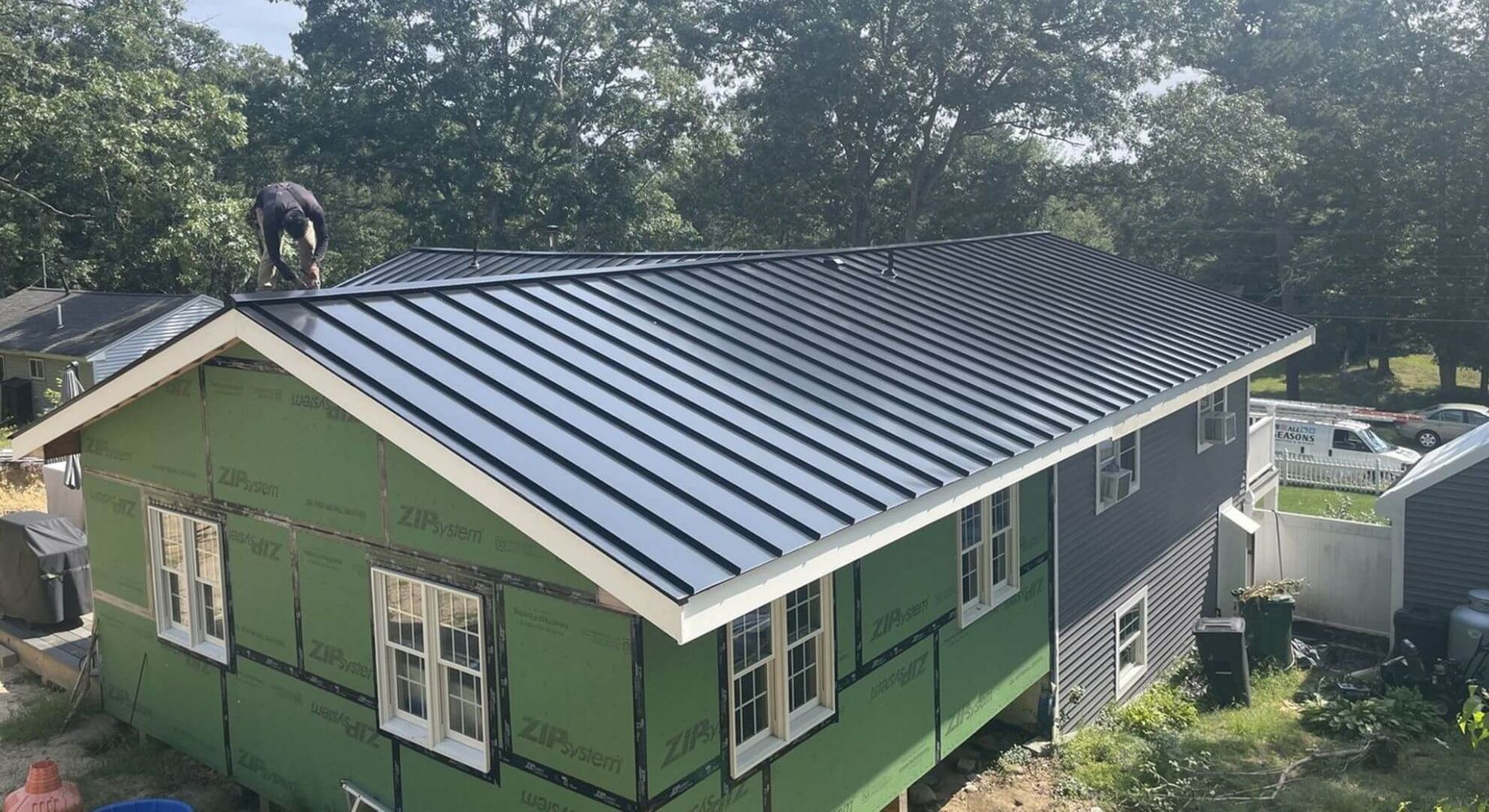 home with metal roof