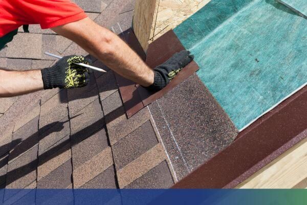 roofer working with shingles