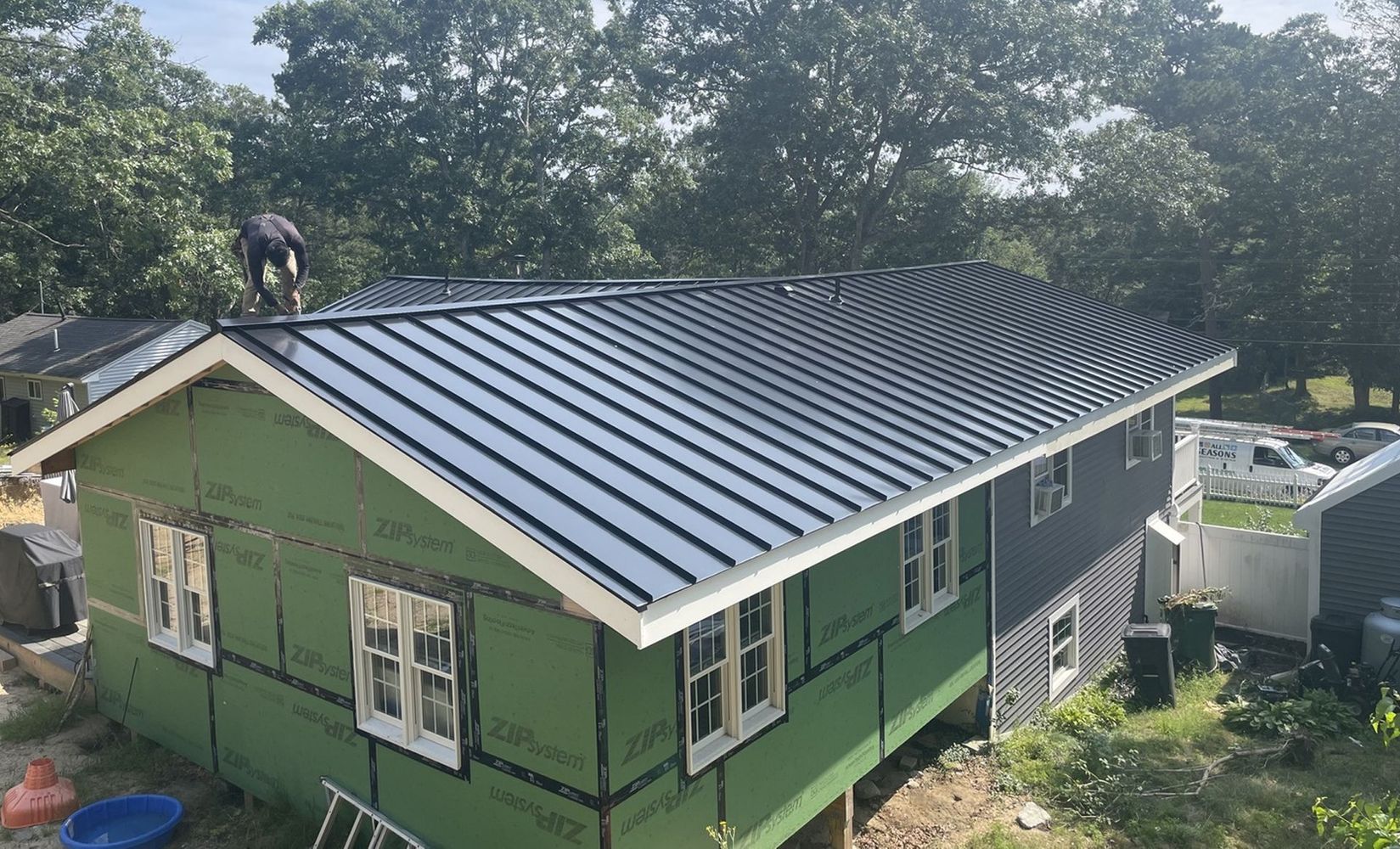 building with metal roof