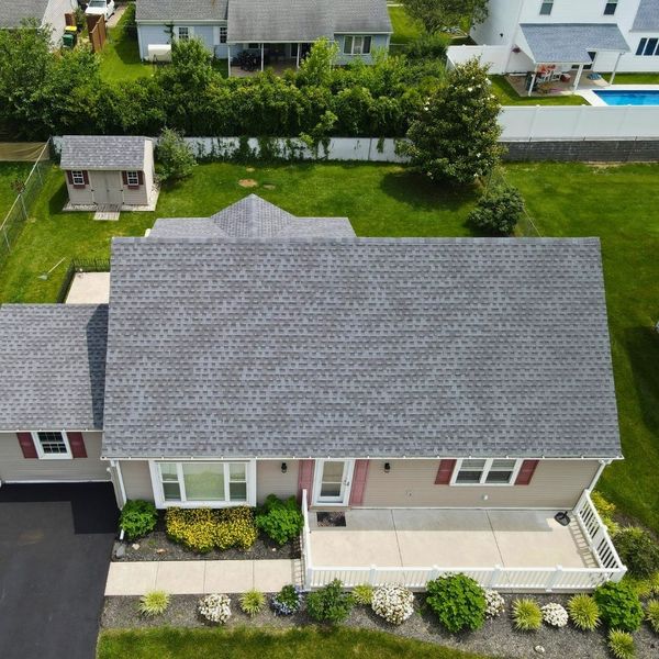overhead view of roof