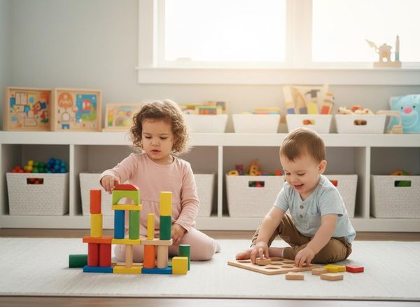 Children playing with educational toys