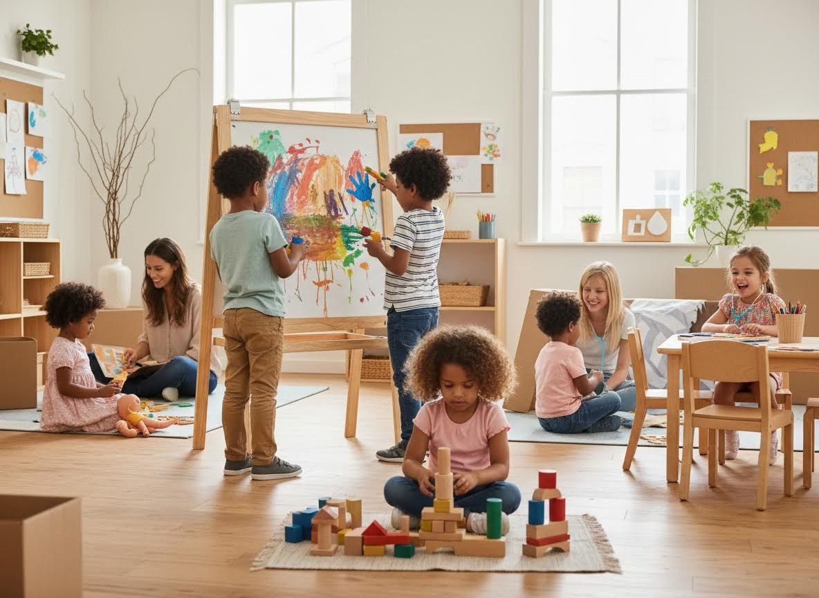 Children and Teachers Engaged in Play and Learning Activities