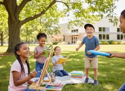 Diverse Children Enjoying Outdoor Learning and Play