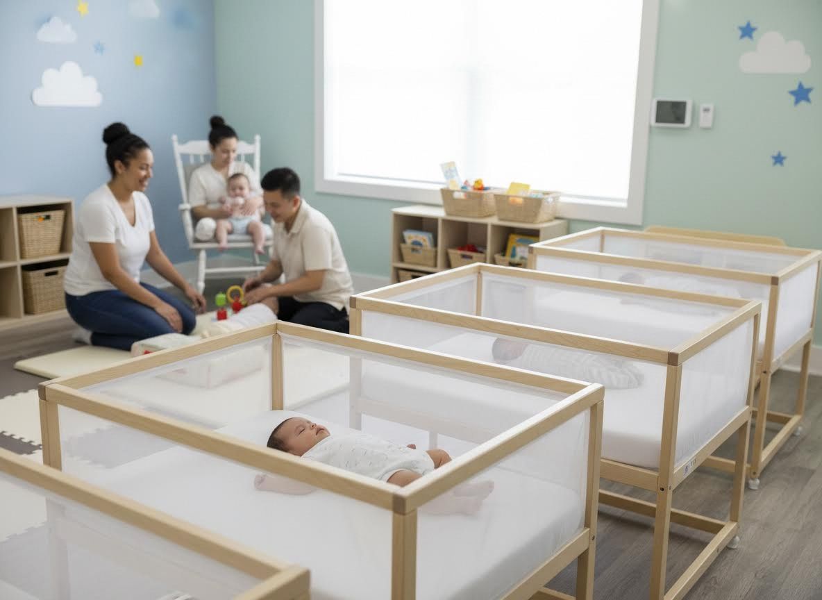 Nursery Room with Infants and Caregivers