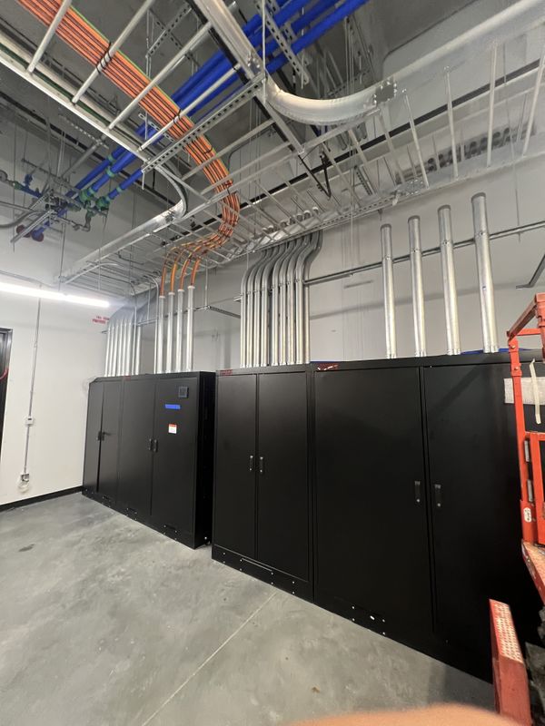Electrical Room with Autotransformers, Conduit, and Cable Trays