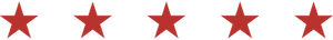 five red, five-pointed stars arranged in a horizontal line.