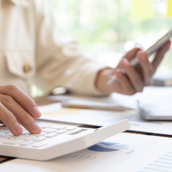 woman calculating a bill